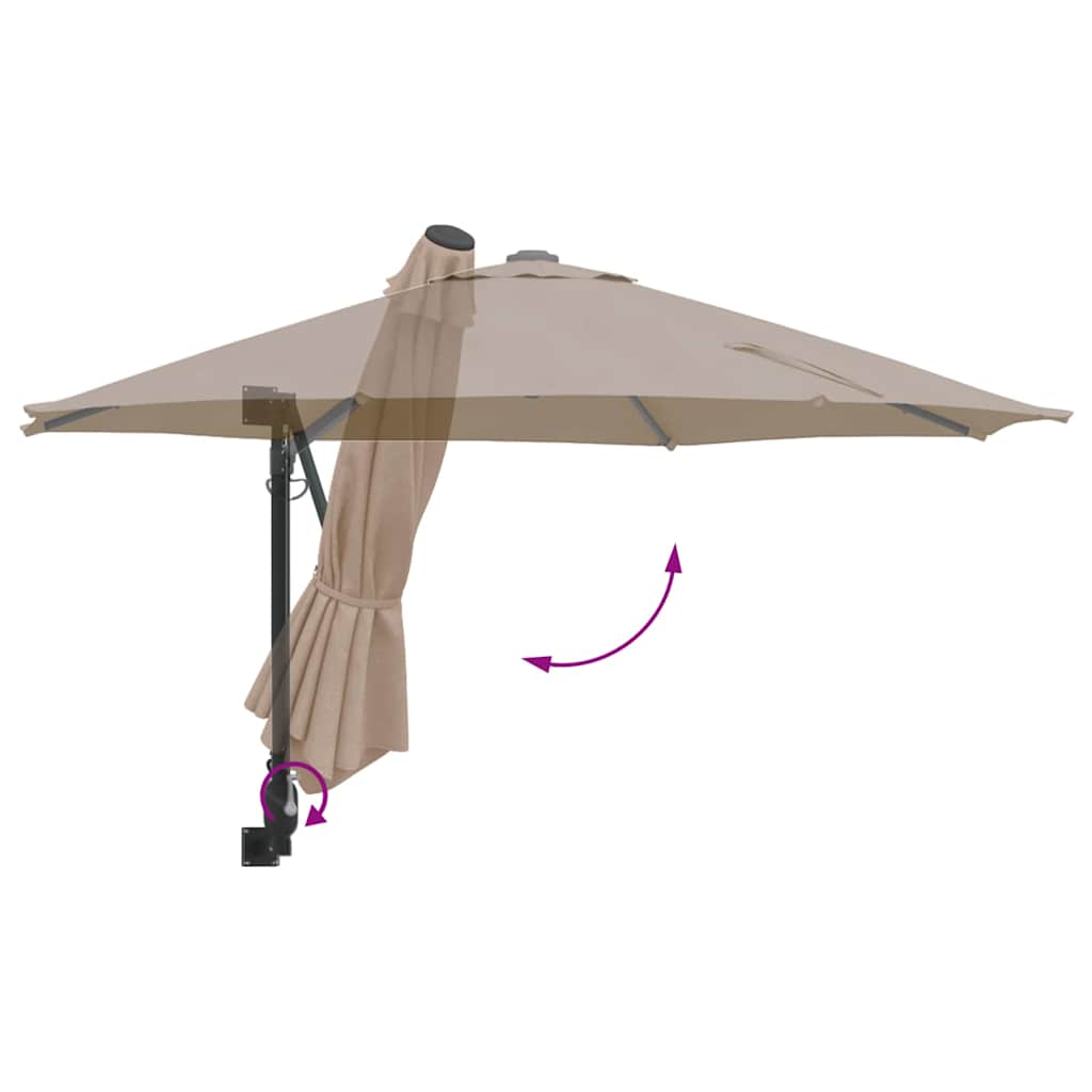 vidaXL Ομπρέλα Κήπου Taupe 248 x 248 x 148 εκ. Πολυεστέρας και Χάλυβας
