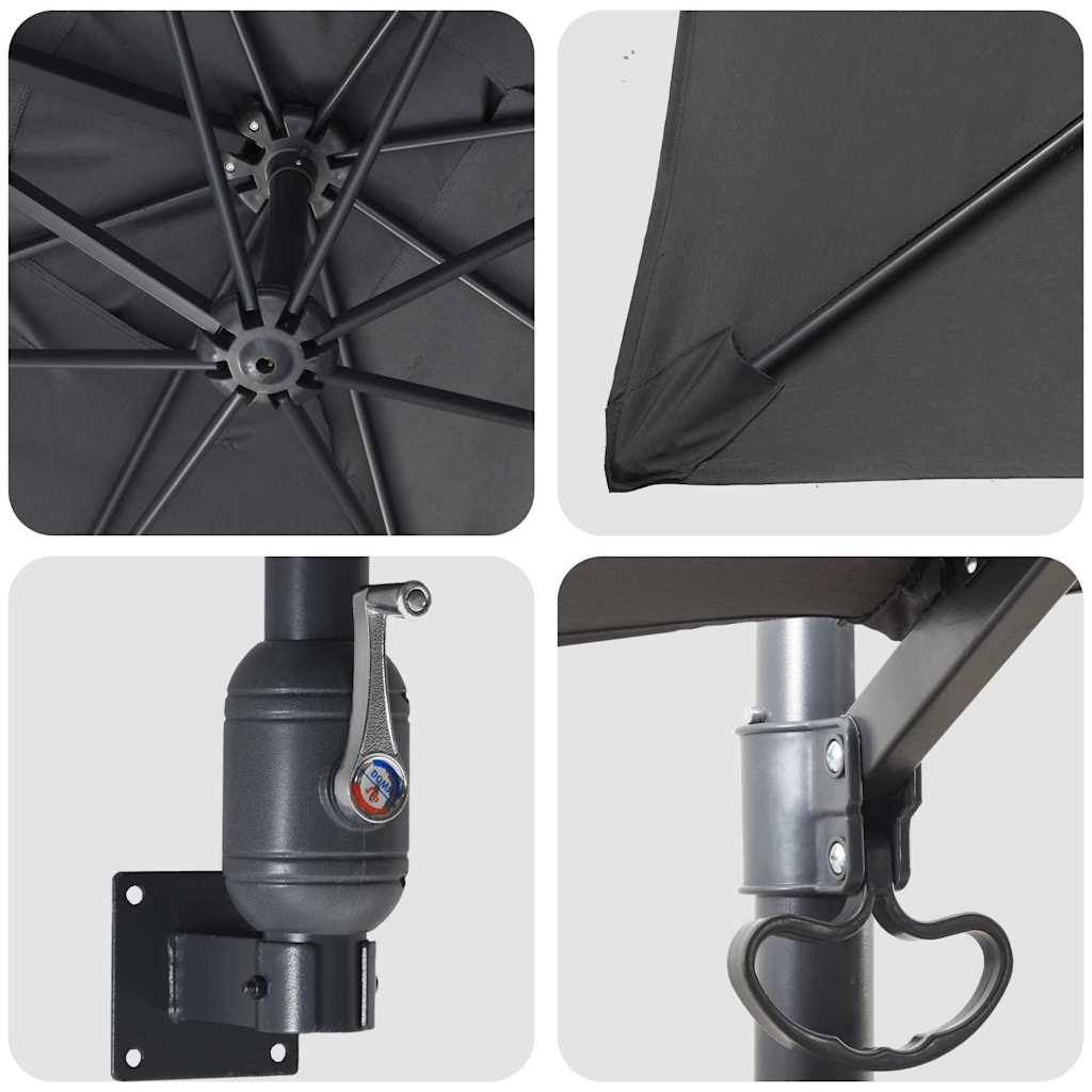 vidaXL Ομπρέλα Κήπου Ανθρακί 248,5 x 247,5 x 160 εκ.