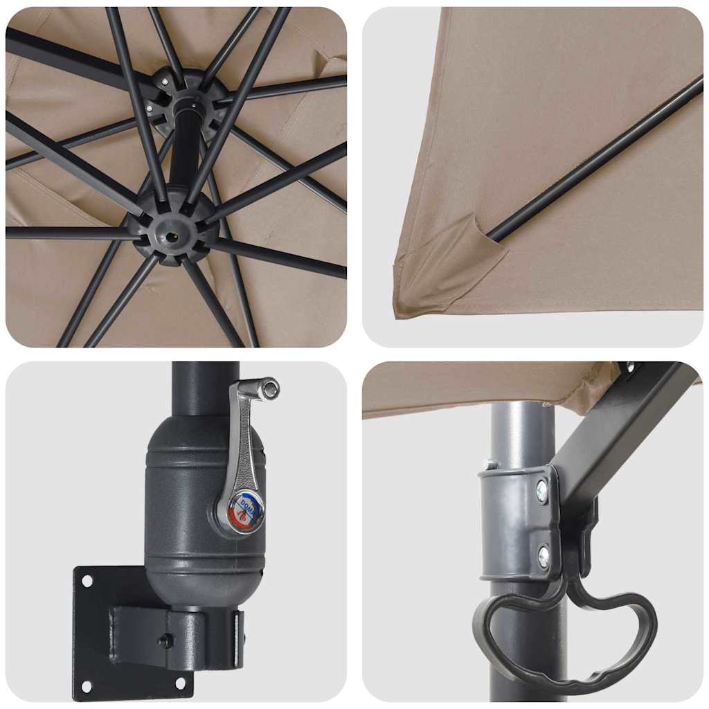 vidaXL Ομπρέλα Κήπου Taupe 248,5 x 247,5 x 160 εκ.