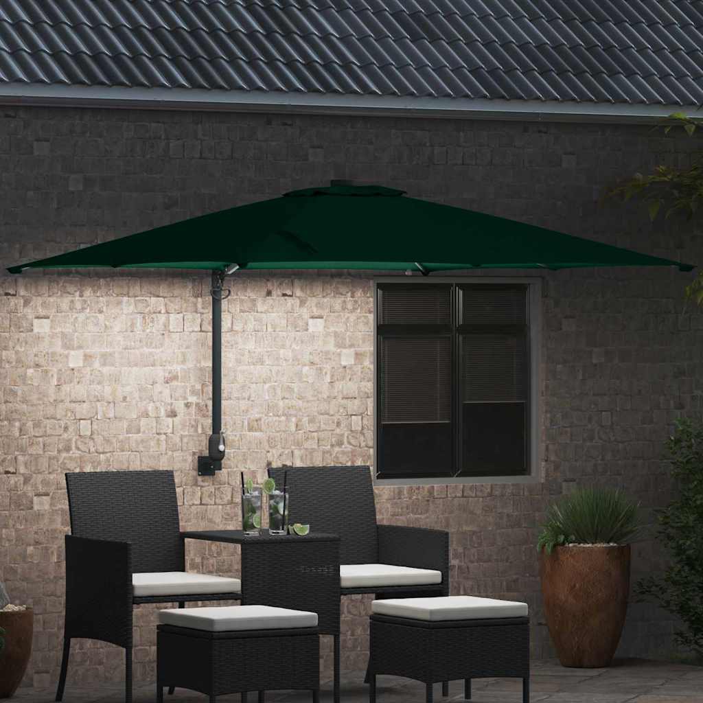 vidaXL Ομπρέλα Κήπου Πράσινο 248.5 x 247.5 x 160 εκ. ύφασμα