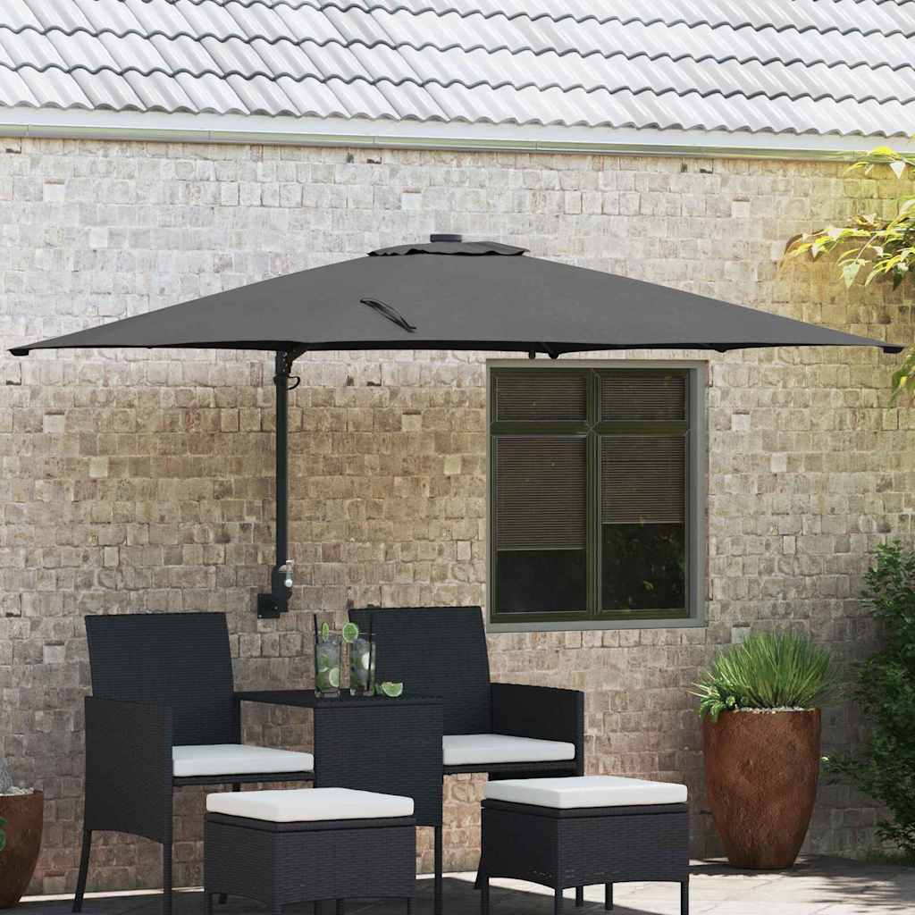 vidaXL Ομπρέλα Κήπου Ανθρακί 248.5 x 247.5 x 160 εκ. ύφασμα