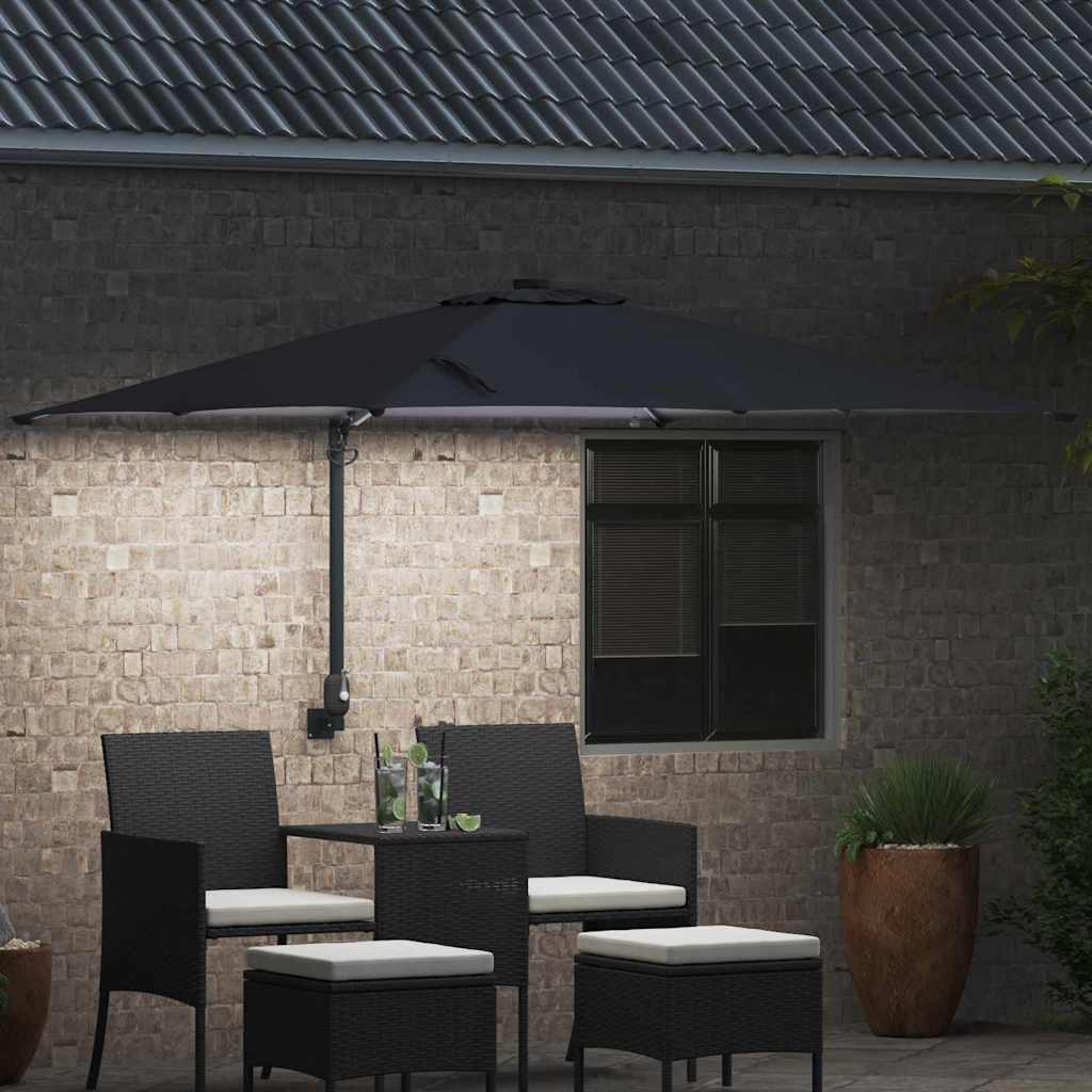 vidaXL Ομπρέλα Κήπου Ανθρακί 248.5 x 247.5 x 160 εκ. ύφασμα