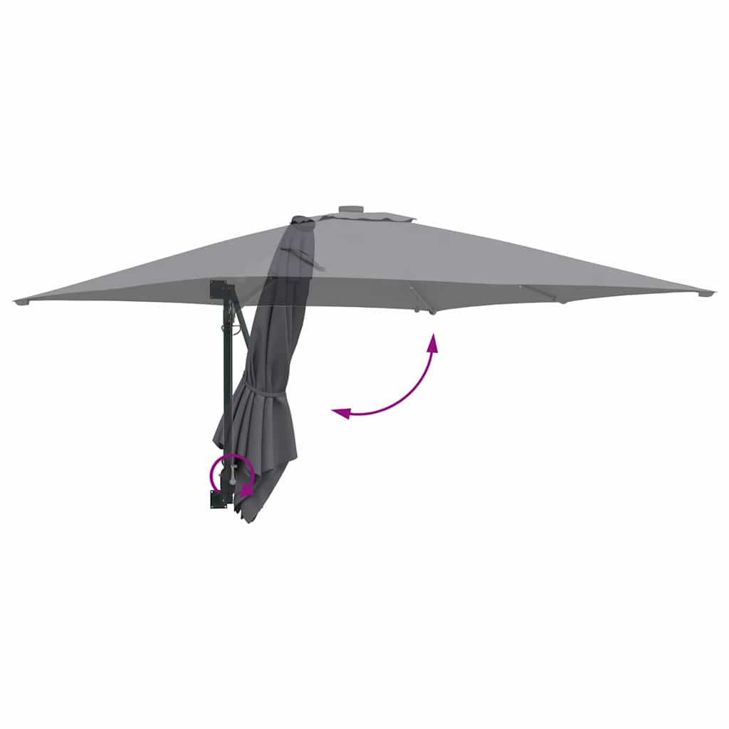 vidaXL Ομπρέλα Κήπου Ανθρακί 248.5 x 247.5 x 160 εκ. ύφασμα