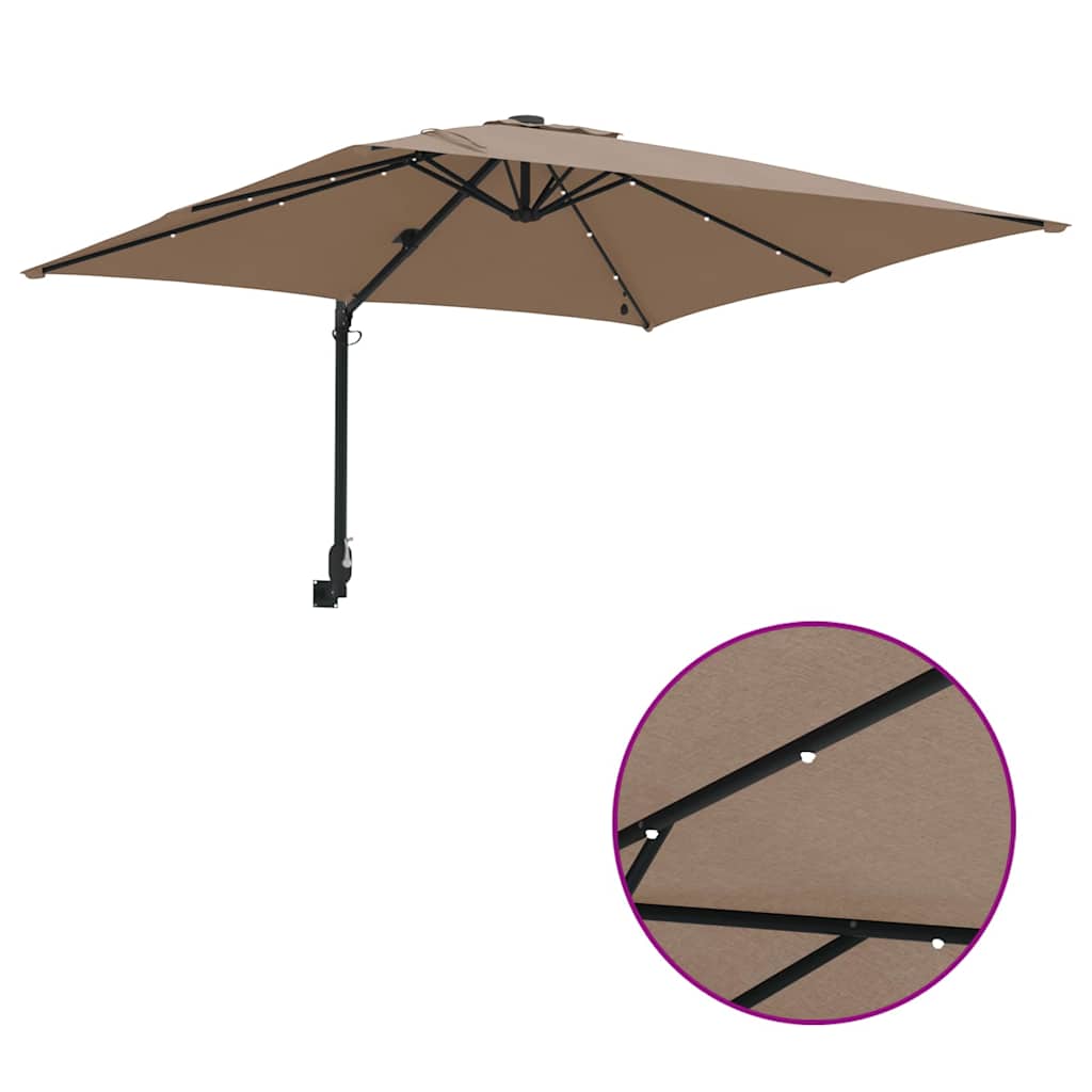 vidaXL Ομπρέλα Κήπου Taupe 248.5 x 247.5 x 160 εκ. ύφασμα