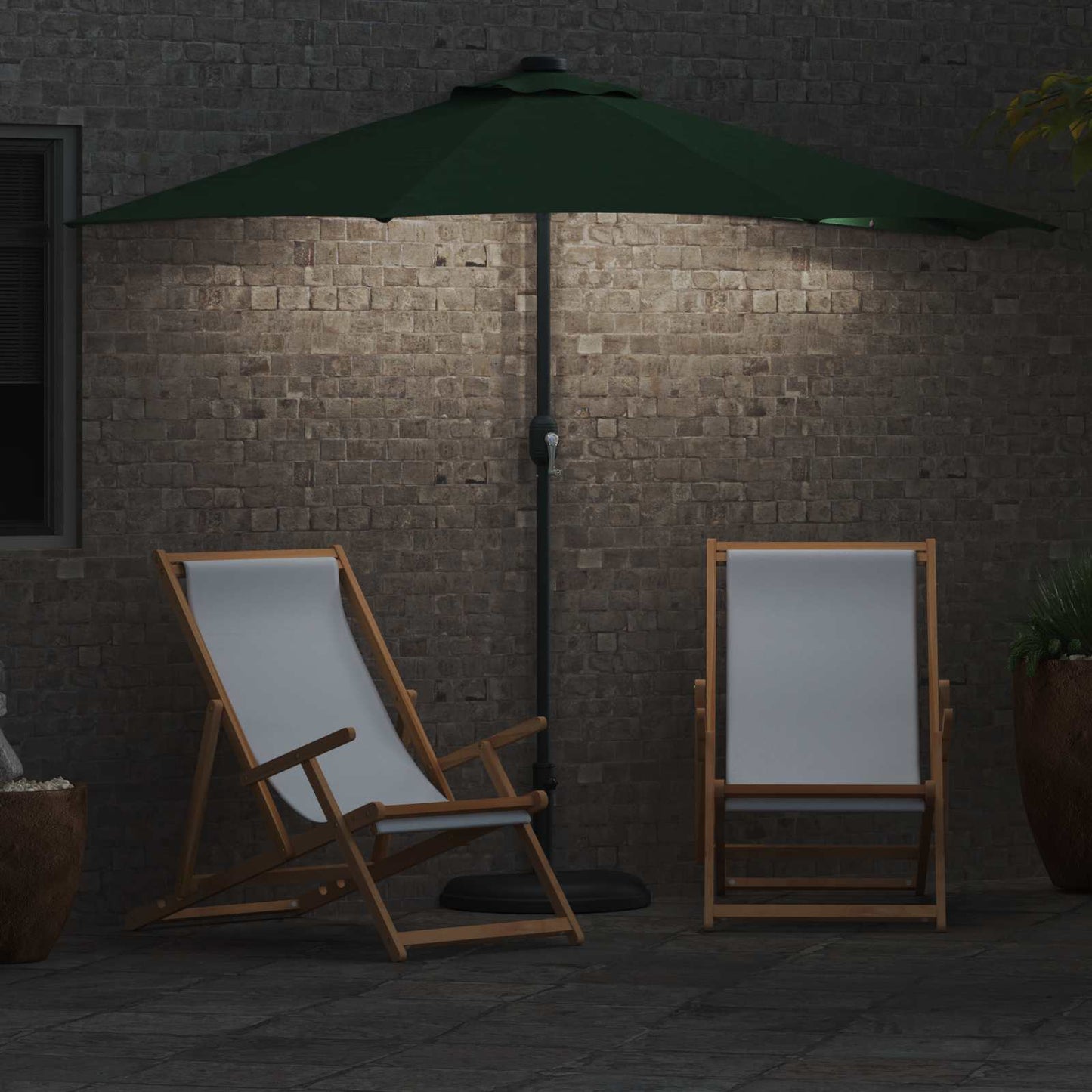 vidaXL Ομπρέλα Κήπου Πράσινο 294 x 150 x 224 εκ