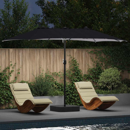 vidaXL Ομπρέλα Κήπου Ανθρακί 385 x 209 x 244 εκατοστά ύφασμα