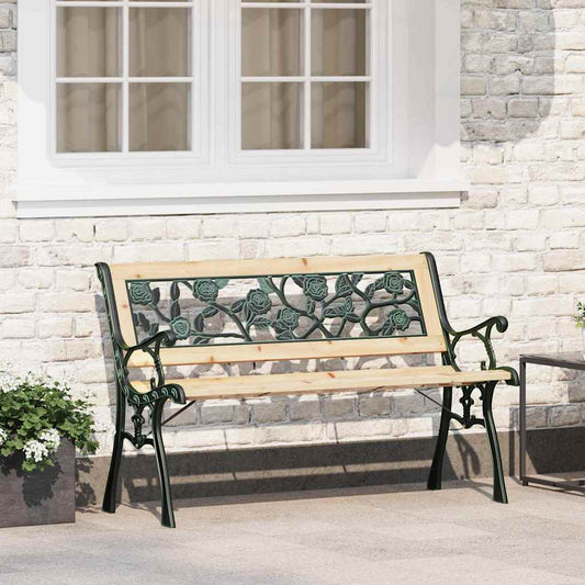 vidaXL Παγκάκι κήπου με μαξιλάρι Καφέ 116 x 54 x 73 εκ. ξύλο