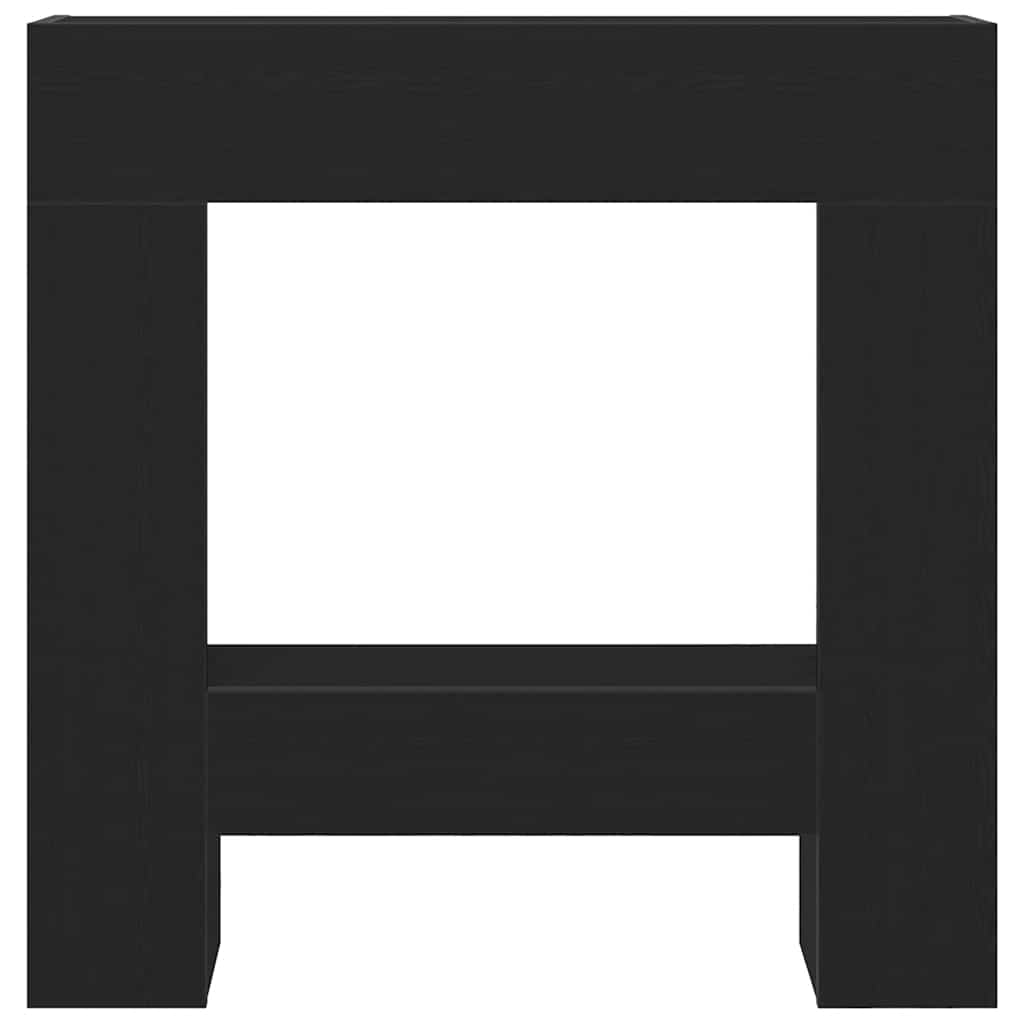 vidaXL Γύρος τζακιού Μαύρη βελανιδιά 81x18x82 cm Ξύλινη κατασκευή