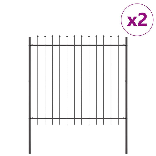 vidaXL Φράχτης Κήπου WOERDEN 2 τμχ. 3,4 x 1,5 μ Ατσάλι με Πούδρα Γκρι