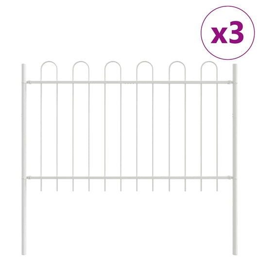 vidaXL Φράχτης Κήπου BOXTEL 3 τμχ. 5,1 x 1 μ Ατσάλι με Πούδρα Λευκό