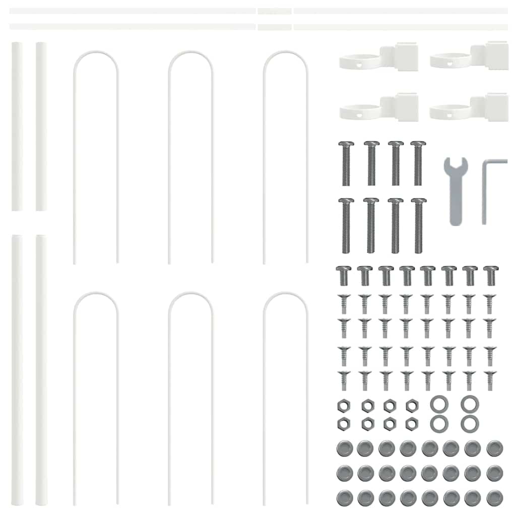 vidaXL Φράχτης Κήπου Λευκό 5.1 x 1 μ Ατσάλι με Επικάλυψη Πούδρας