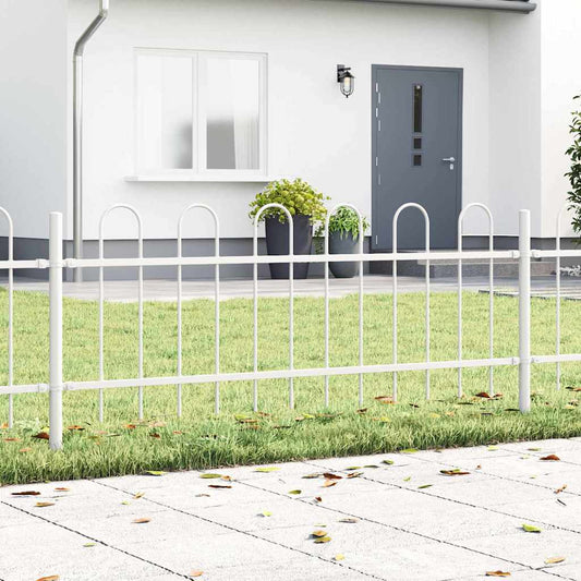vidaXL Φράχτης Κήπου BOXTEL 4 pcs 6,8 x 0,6 μ Ατσάλι με Πούδρα Λευκό