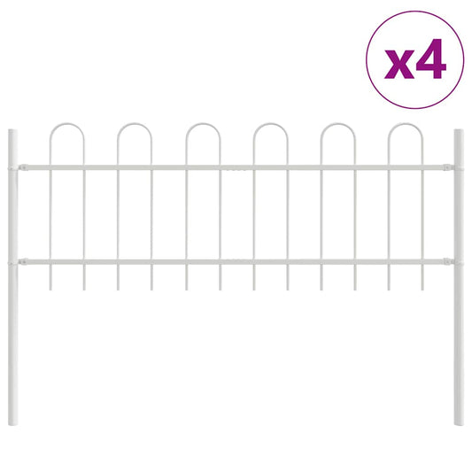 vidaXL Φράχτης Κήπου BOXTEL 4 pcs 6,8 x 0,6 μ Ατσάλι με Πούδρα Λευκό