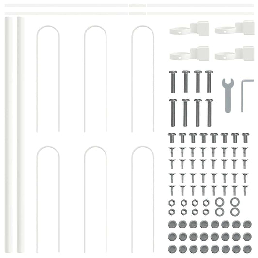 vidaXL Φράχτης Κήπου Λευκό 8.5 x 0.6 μ Ατσάλι με Επικάλυψη Πούδρας