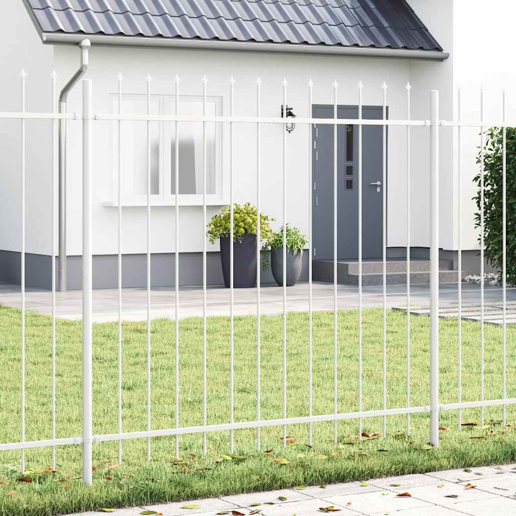 vidaXL Φράχτης Κήπου 6 pcs Λευκό 10,2 x 1,5 μ Ατσάλι με Πούδρα