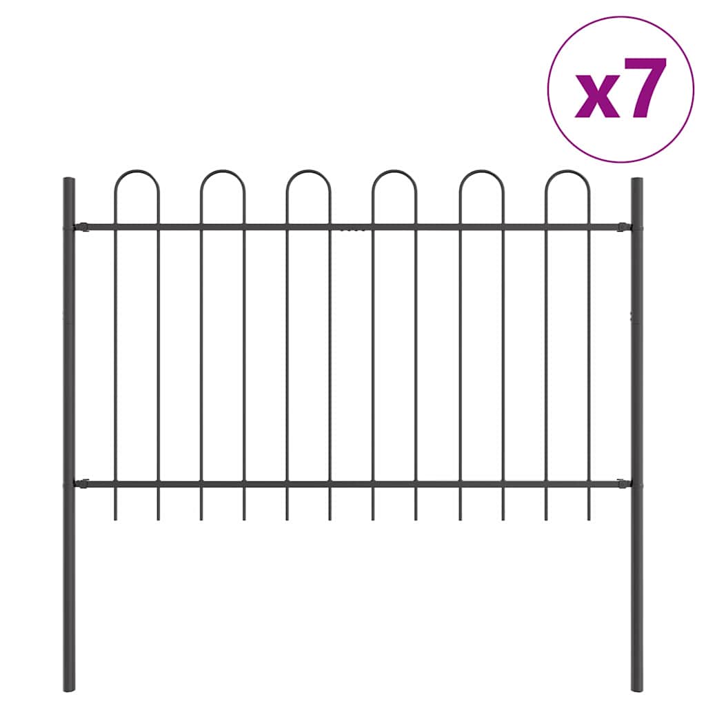 vidaXL Φράχτης Κήπου BOXTEL 7 τμχ. 11,9 x 1,2 μ Ατσάλι με Πούδρα Γκρι