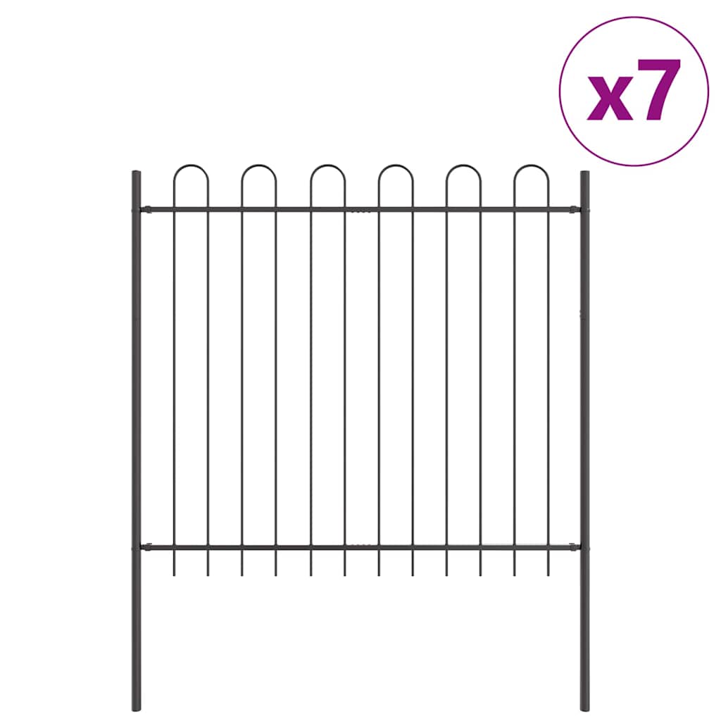 vidaXL Φράχτης Κήπου BOXTEL 7 τμχ. 11,9 x 1,5 μ Ατσάλι με Πούδρα Γκρι