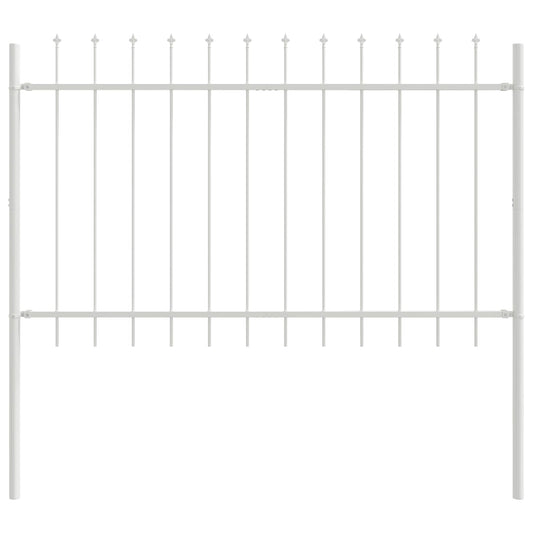 vidaXL Φράχτης Κήπου 7 pcs Λευκό 11,9 x 1,2 μ Ατσάλι με Πούδρα