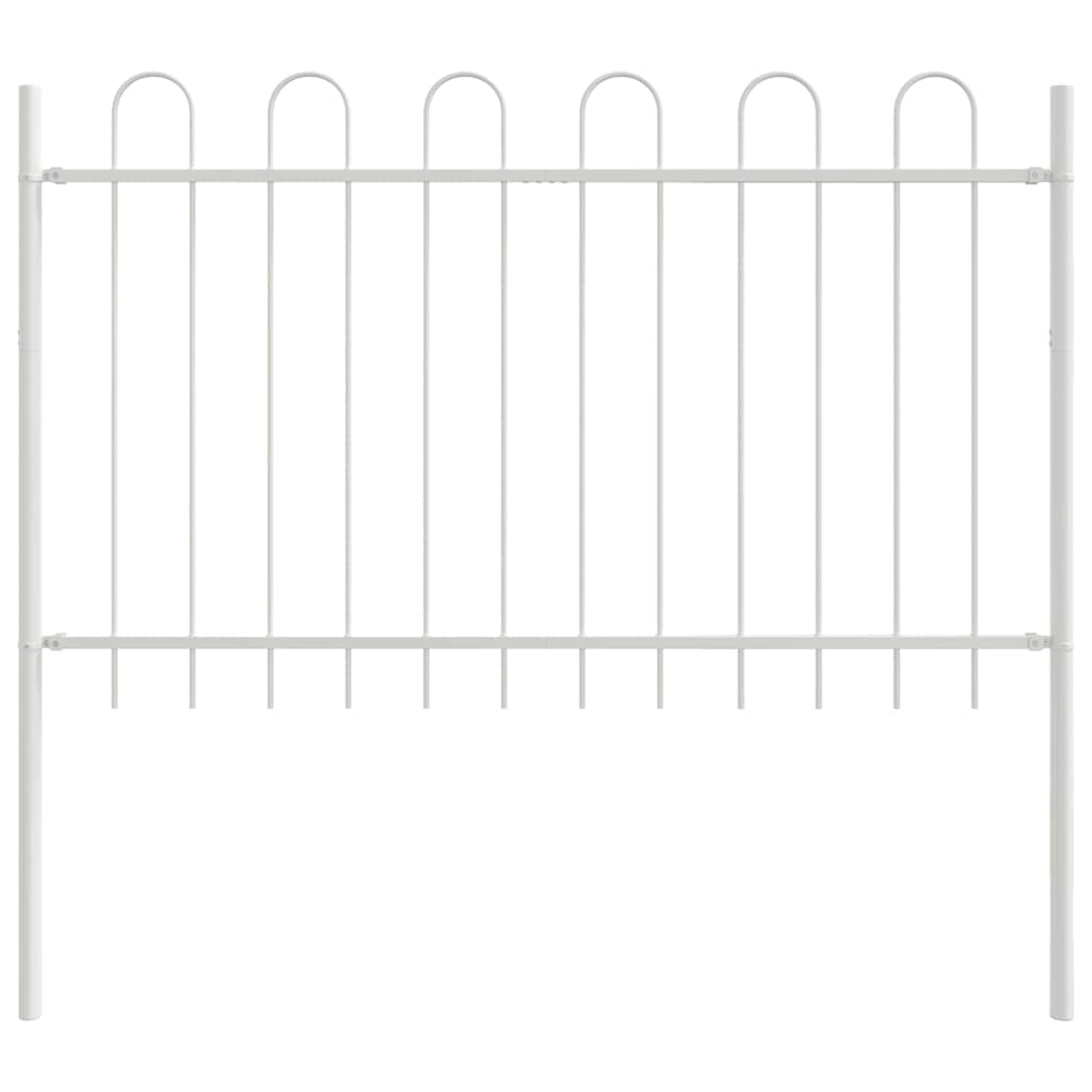 vidaXL Φράχτης Κήπου Λευκό 11.9 x 1 μ Ατσάλι με Επικάλυψη Πούδρας
