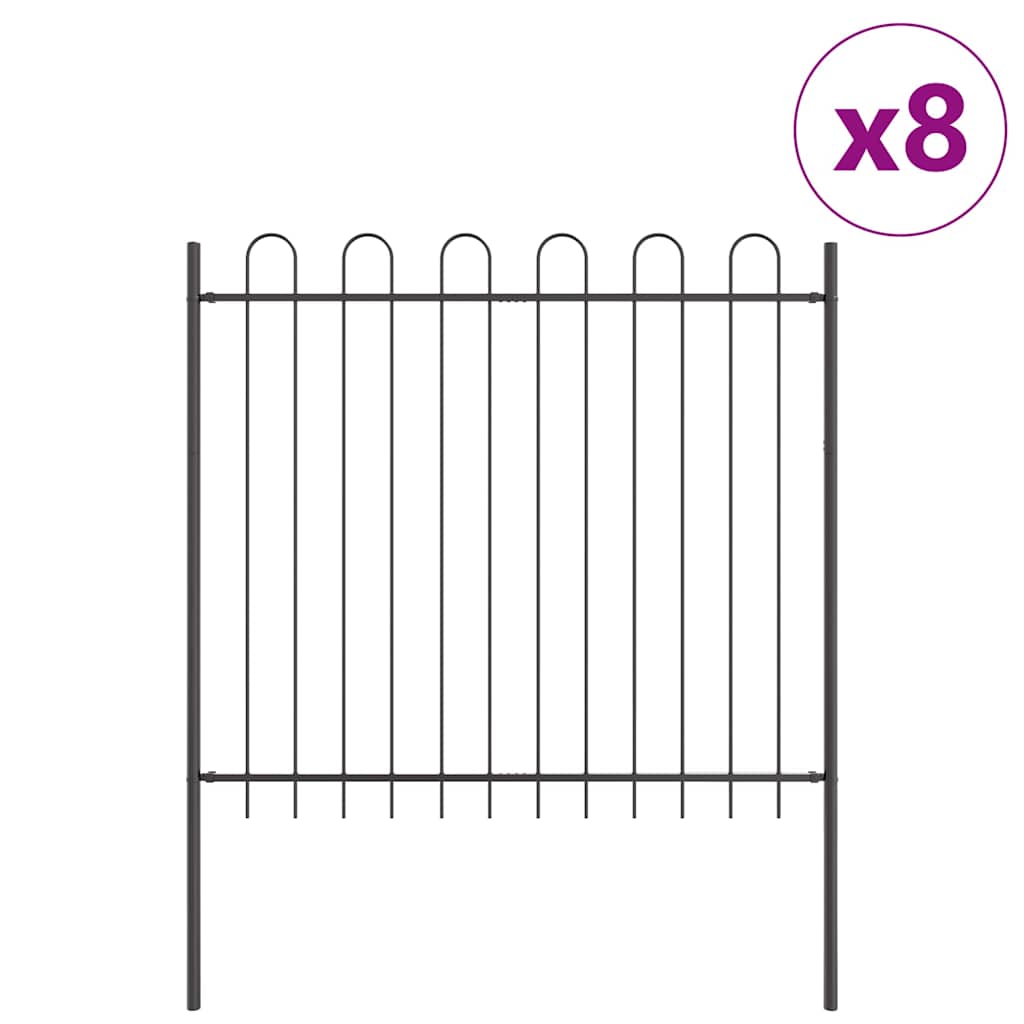 vidaXL Φράχτης Κήπου BOXTEL 8 τμχ. 13,6 x 1,5 μ Ατσάλι με Πούδρα Γκρι