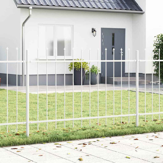 vidaXL Φράχτης Κήπου 8 pcs Λευκό 13,6 x 1 μ Ατσάλι με Πούδρα