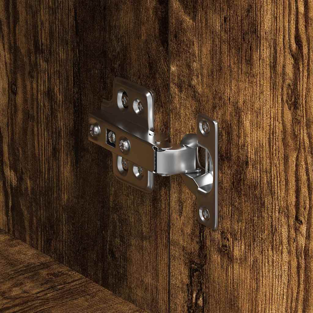 vidaXL Πλαϊνό γραφείο με συρτάρι Καπνιστό Δρύς 120 x 36 x 69 εκ