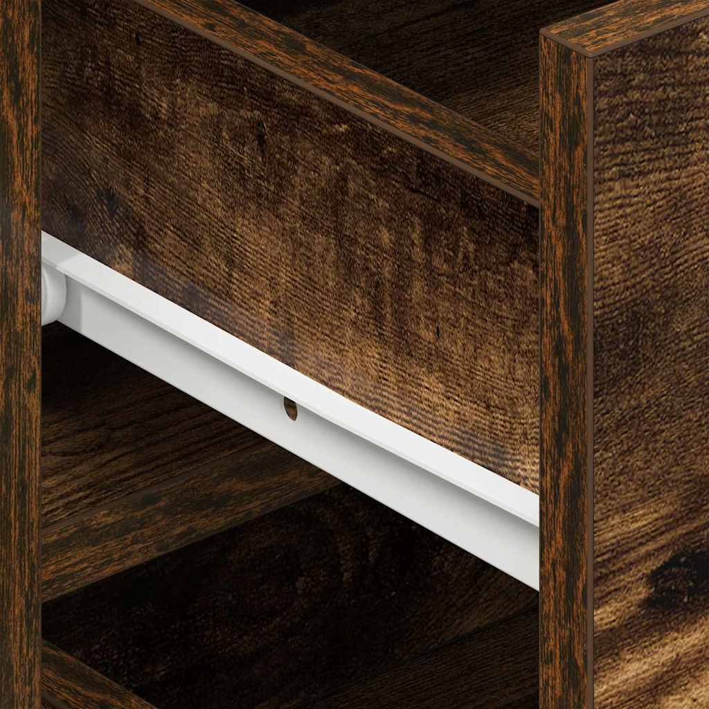 vidaXL Πλαϊνό γραφείο με συρτάρι Καπνιστό Δρύς 120 x 36 x 69 εκ