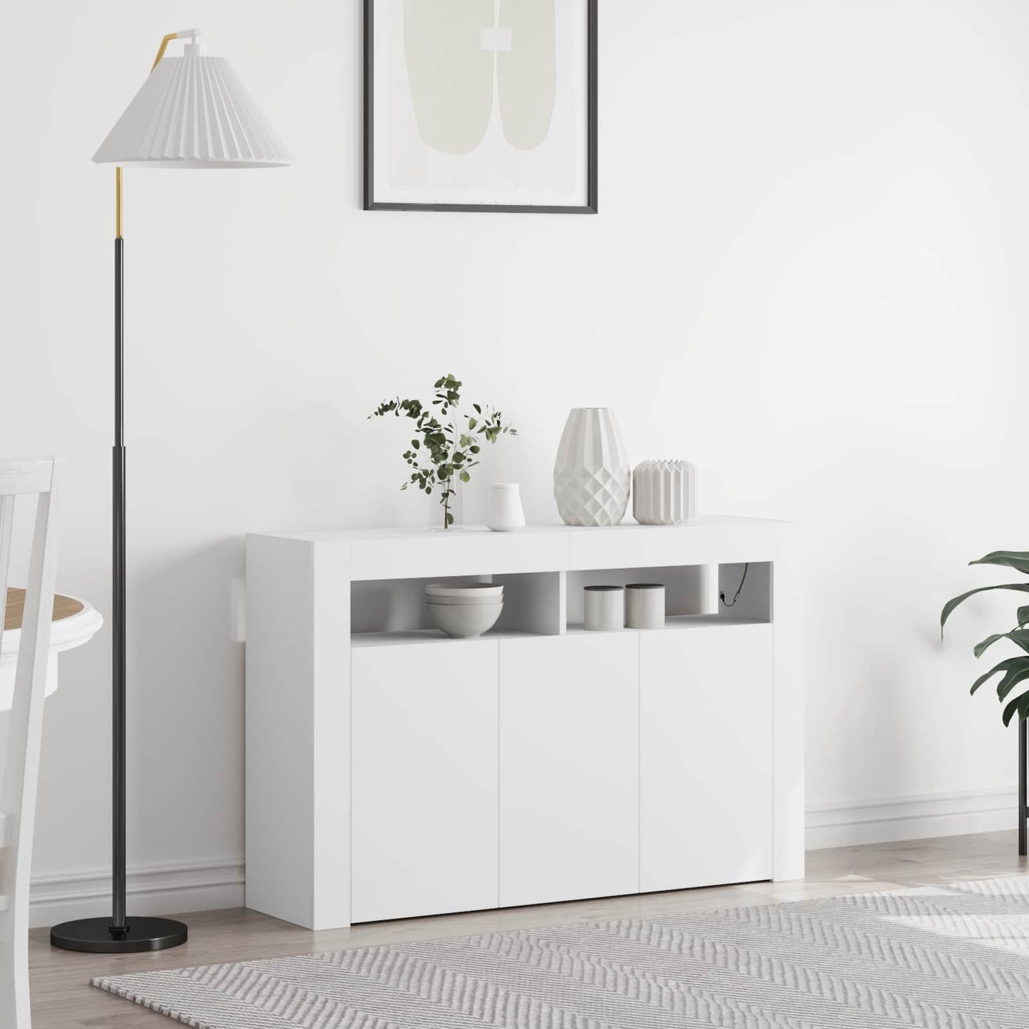 vidaXL Πλαϊνό γραφείο Λευκό 116 x 30 x 75 εκ. Επεξεργασμένο ξύλο