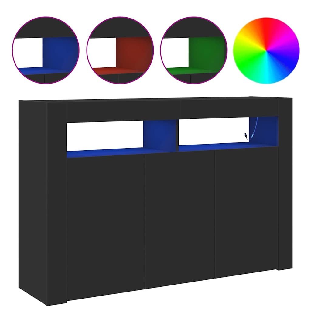 vidaXL Πλαϊνό γραφείο Μαύρο 116 x 30 x 75 εκ. Επεξεργασμένο ξύλο