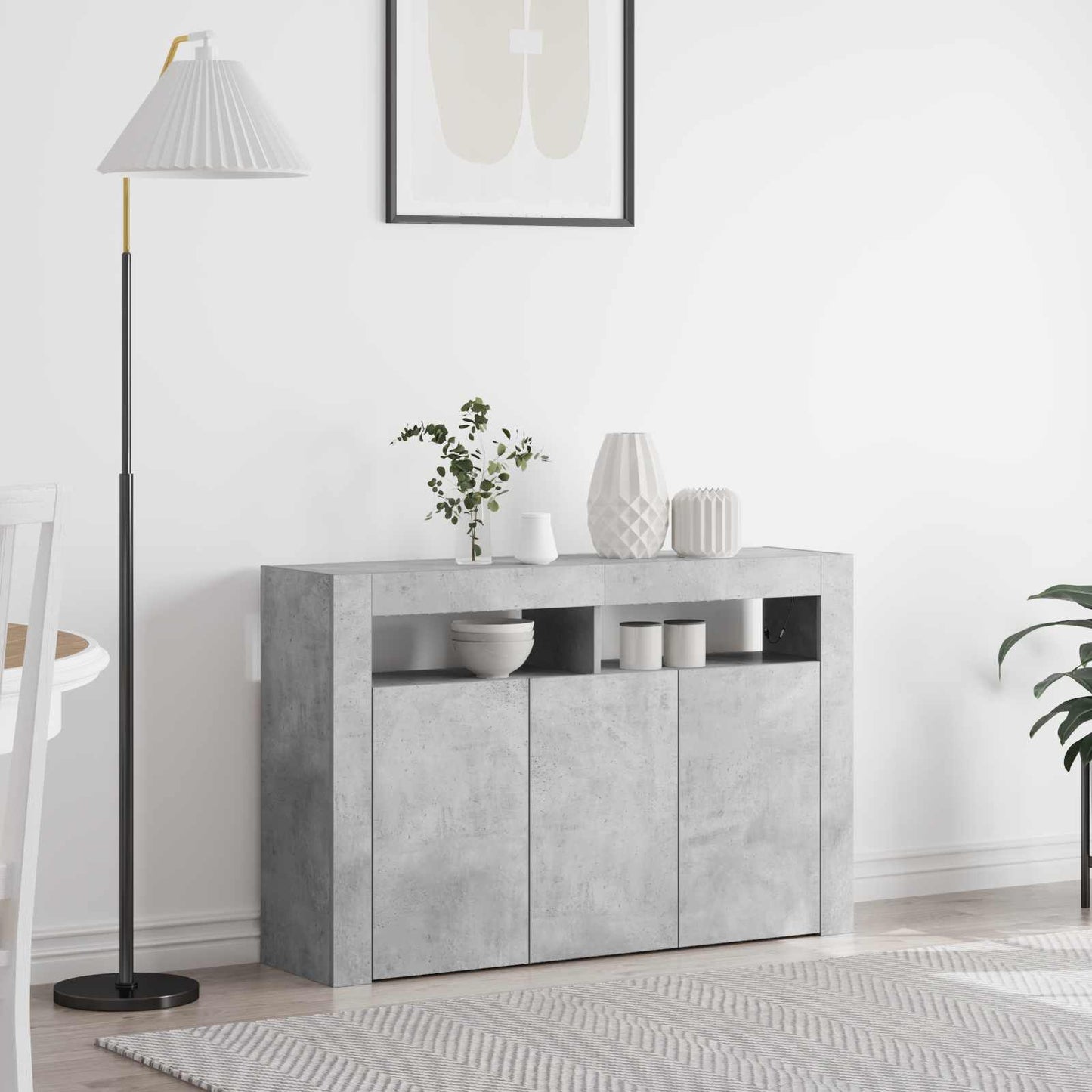 vidaXL Πλαϊνό γραφείο Γκρι σκυροδέματος 116 x 30 x 75 εκ.