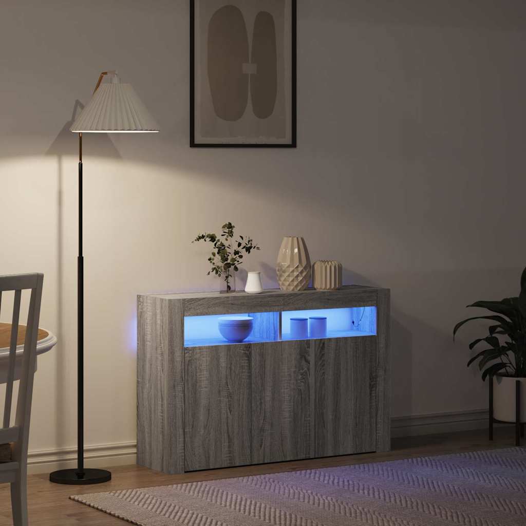 vidaXL Πλαϊνό γραφείο Γκρι sonoma 116 x 30 x 75 εκ. Επεξεργασμένο ξύλο