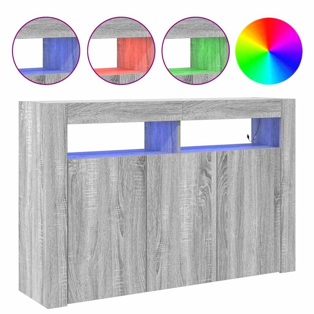 vidaXL Πλαϊνό γραφείο Γκρι sonoma 116 x 30 x 75 εκ. Επεξεργασμένο ξύλο