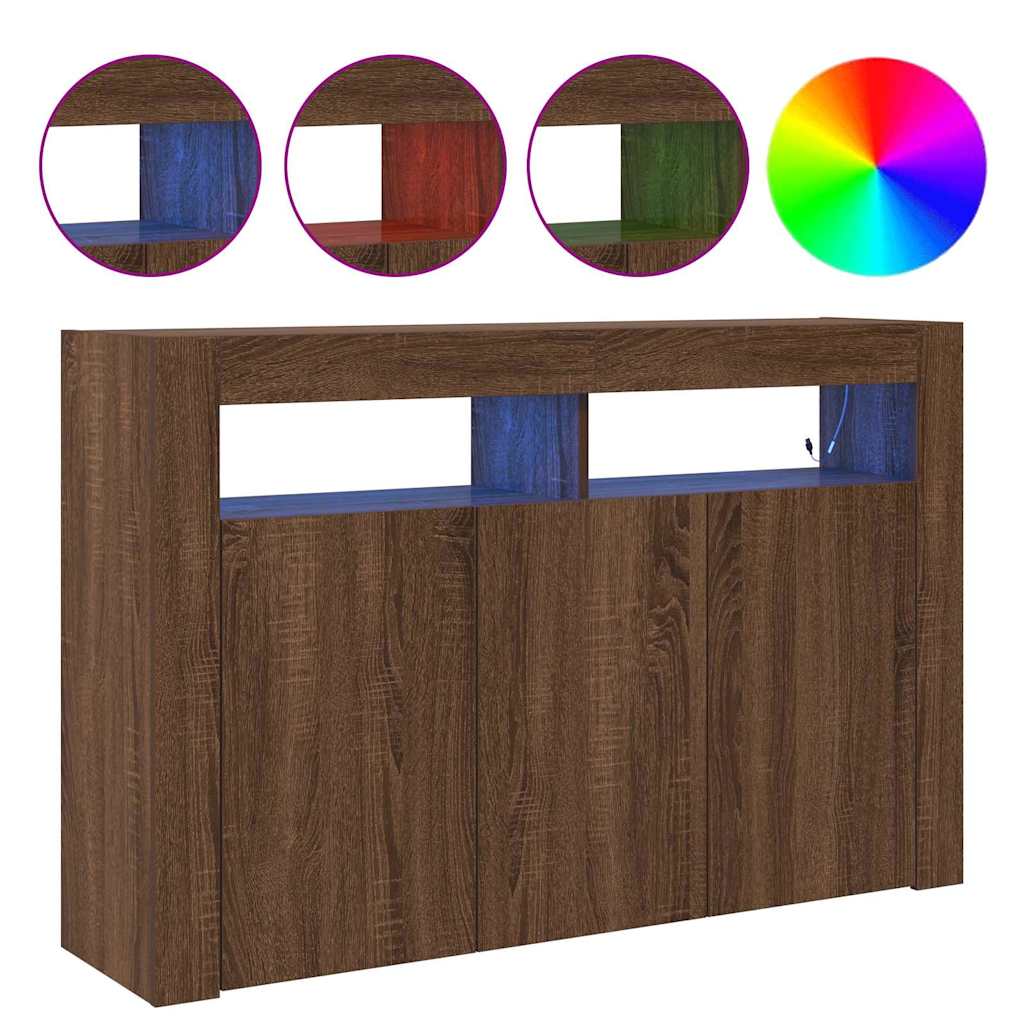 vidaXL Πλαϊνό γραφείο Καφέ δρυς 116 x 30 x 75 εκ. Επεξεργασμένο ξύλο