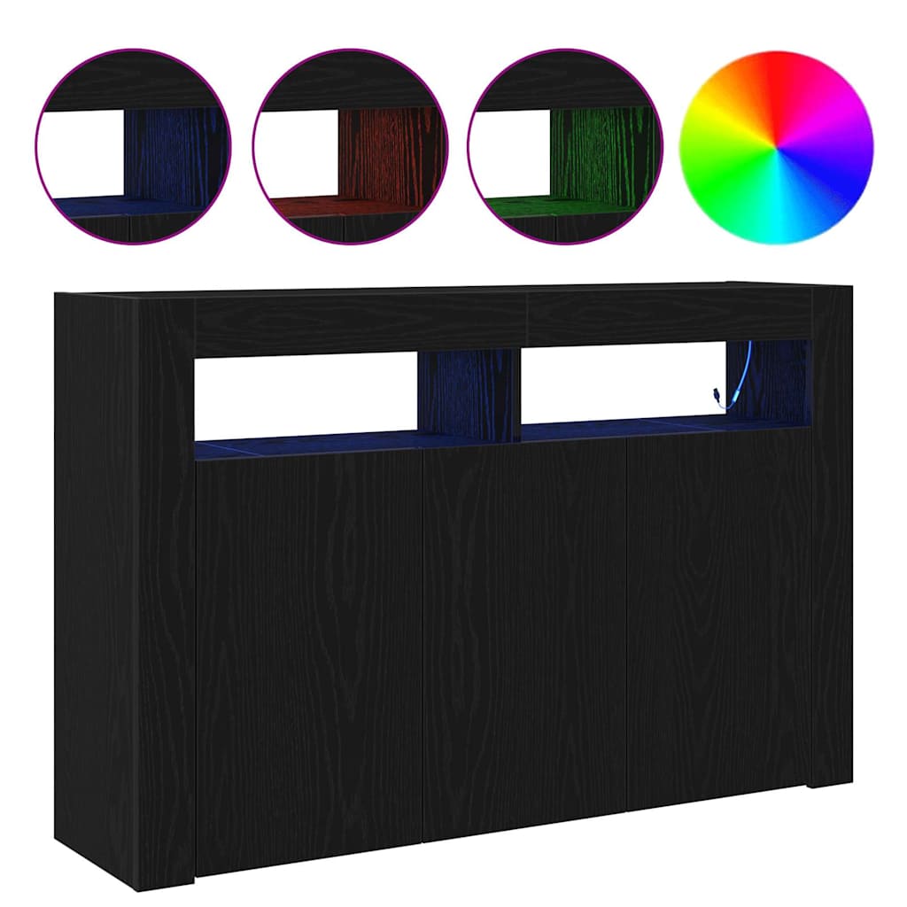 vidaXL Πλαϊνό γραφείο Μαύρη δρυς 116 x 30 x 75 εκ. Επεξεργασμένο ξύλο