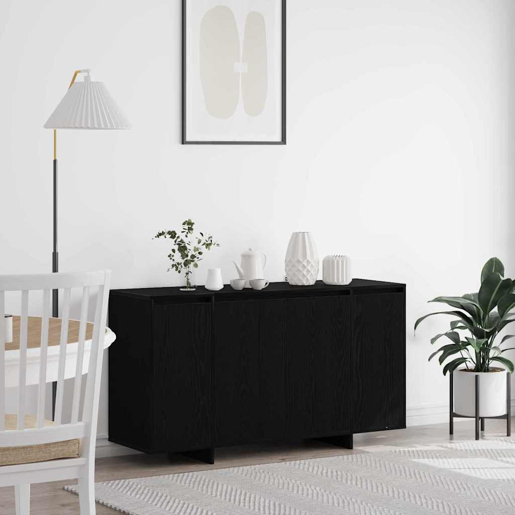 vidaXL Πλαϊνό γραφείο Μαύρη Οξυά 135 x 41 x 75 εκ Επεξεργασμένο ξύλο