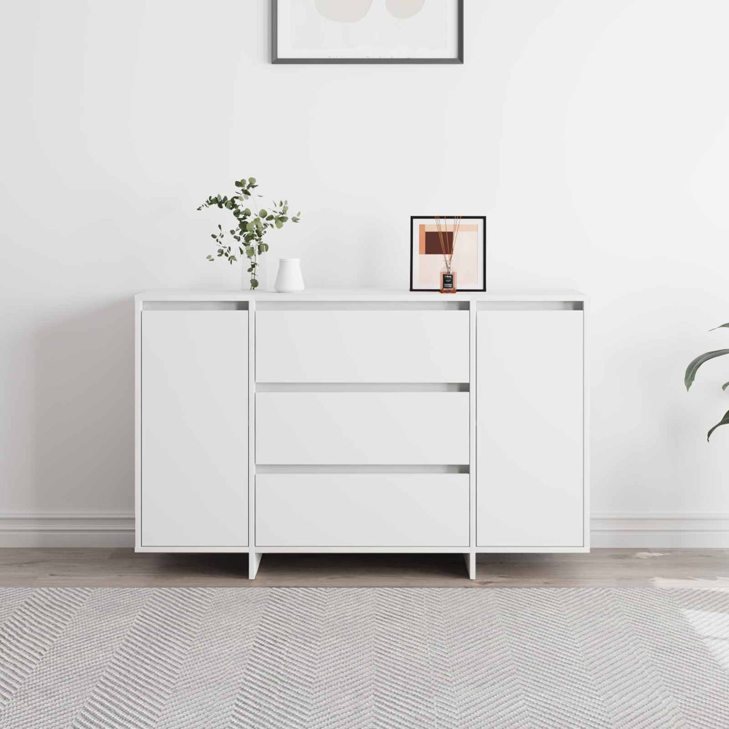 vidaXL Πλαϊνό γραφείο Λευκό 120 x 41 x 75 εκ. Επεξεργασμένο ξύλο
