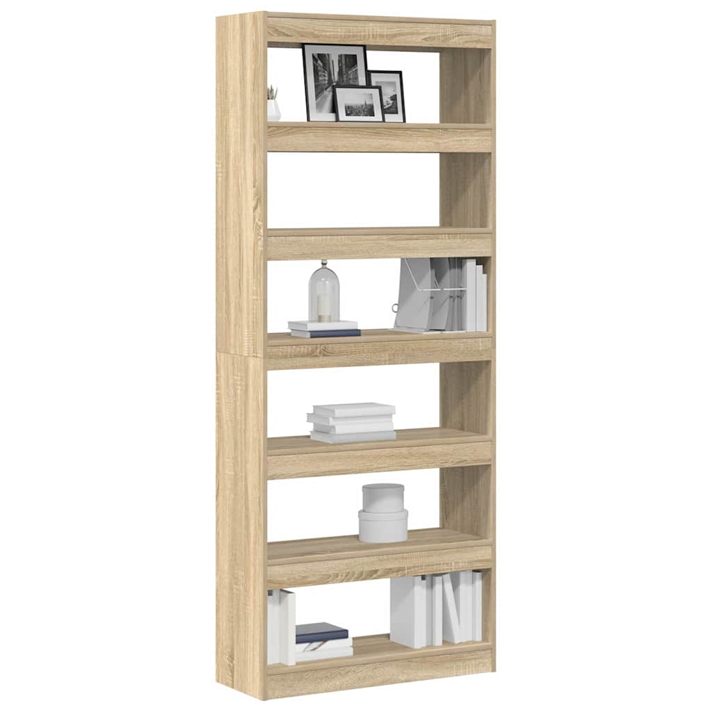 vidaXL Βιβλιοθήκη Sonoma Δρυς 80 x 30 x 198 εκ Επεξεργασμένο ξύλο
