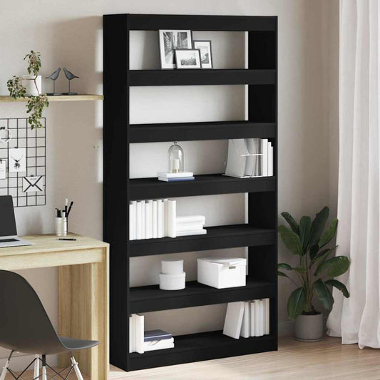 vidaXL Βιβλιοθήκη Μαύρο 100 x 30 x 198 εκ. Επεξεργασμένο ξύλο
