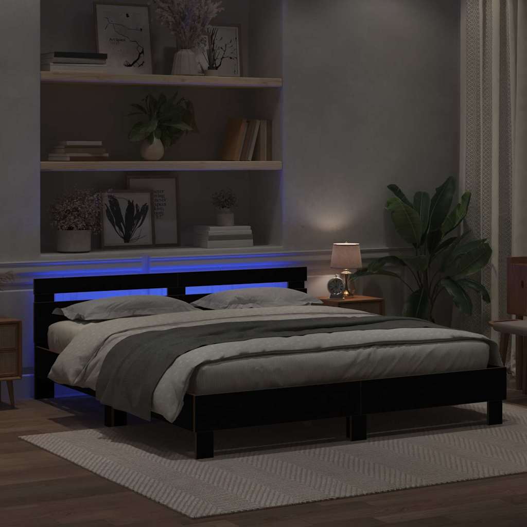 vidaXL Σκελετός Κρεβατιού Μαύρη Οξυά 180 x 200 cm Επεξεργασμένο Ξύλο