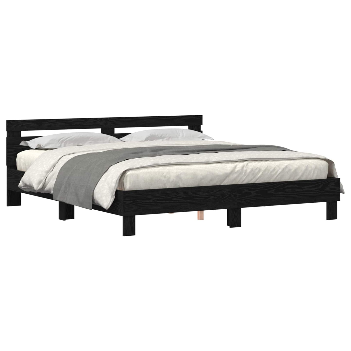 vidaXL Σκελετός Κρεβατιού Μαύρη Οξυά 180 x 200 cm Επεξεργασμένο Ξύλο