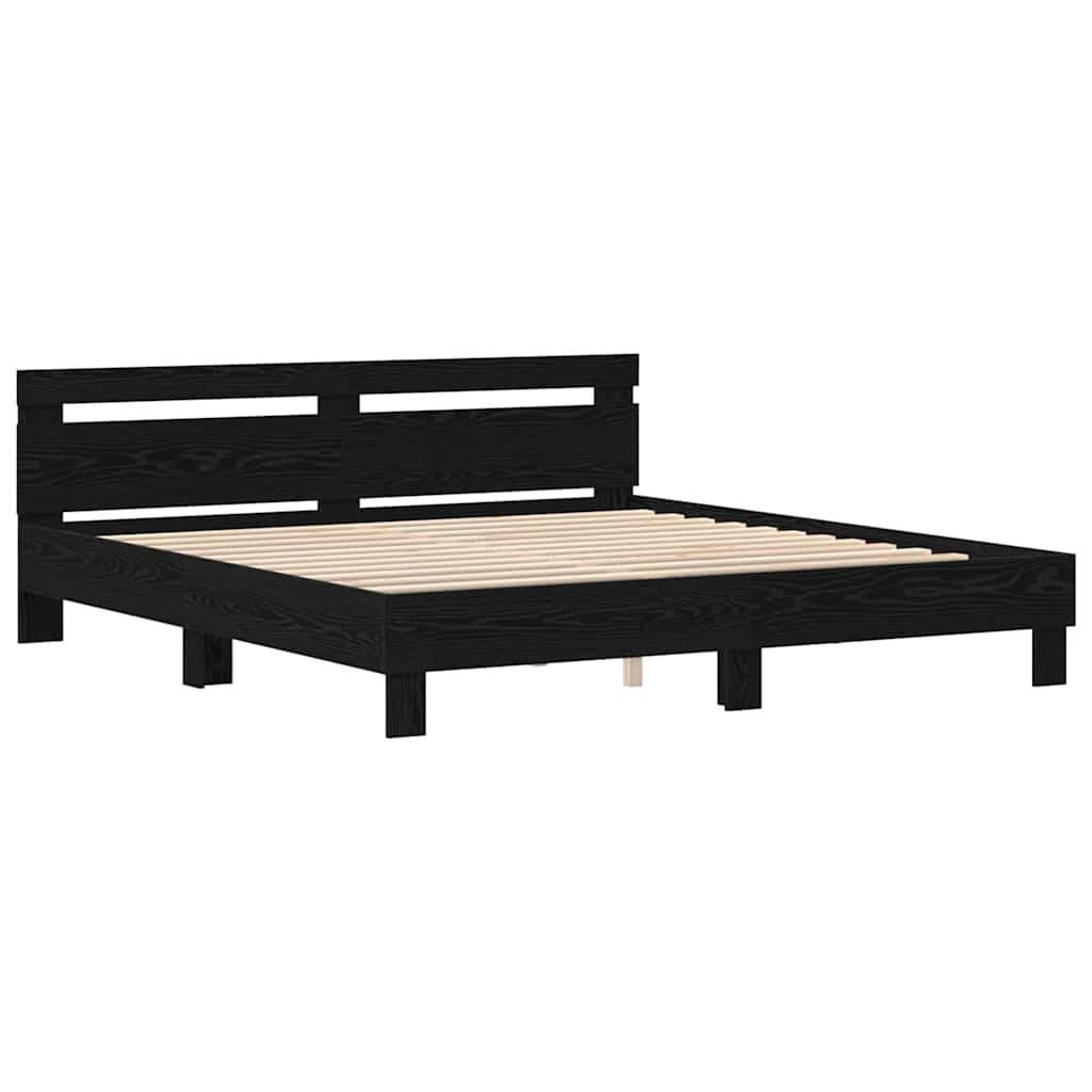 vidaXL Σκελετός Κρεβατιού Μαύρη Οξυά 180 x 200 cm Επεξεργασμένο Ξύλο