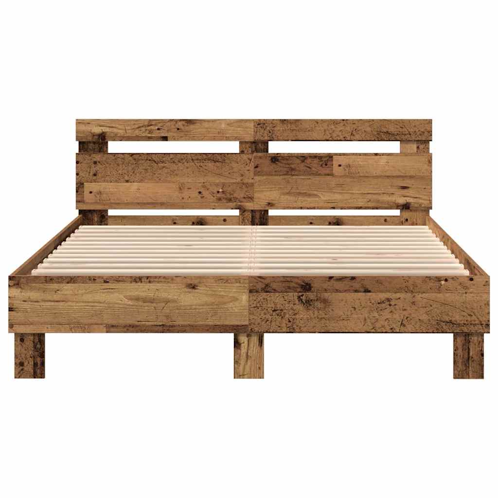 vidaXL Σκελετός Κρεβατιού Παλιό ξύλο 160 x 200 cm Επεξεργασμένο Ξύλο