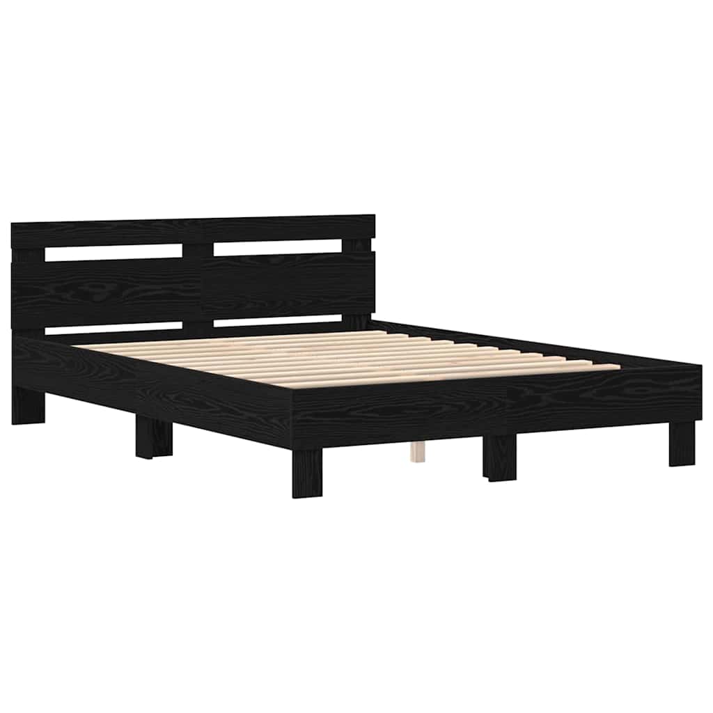 vidaXL Σκελετός Κρεβατιού Μαύρη Οξυά 150 x 200 cm Επεξεργασμένο ξύλο