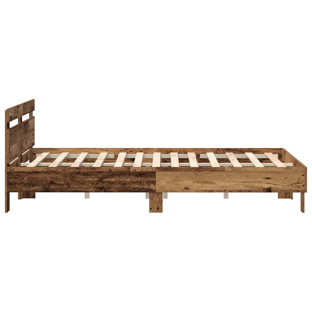 vidaXL Σκελετός Κρεβατιού Παλιό ξύλο 140 x 200 cm Επεξεργασμένο Ξύλο