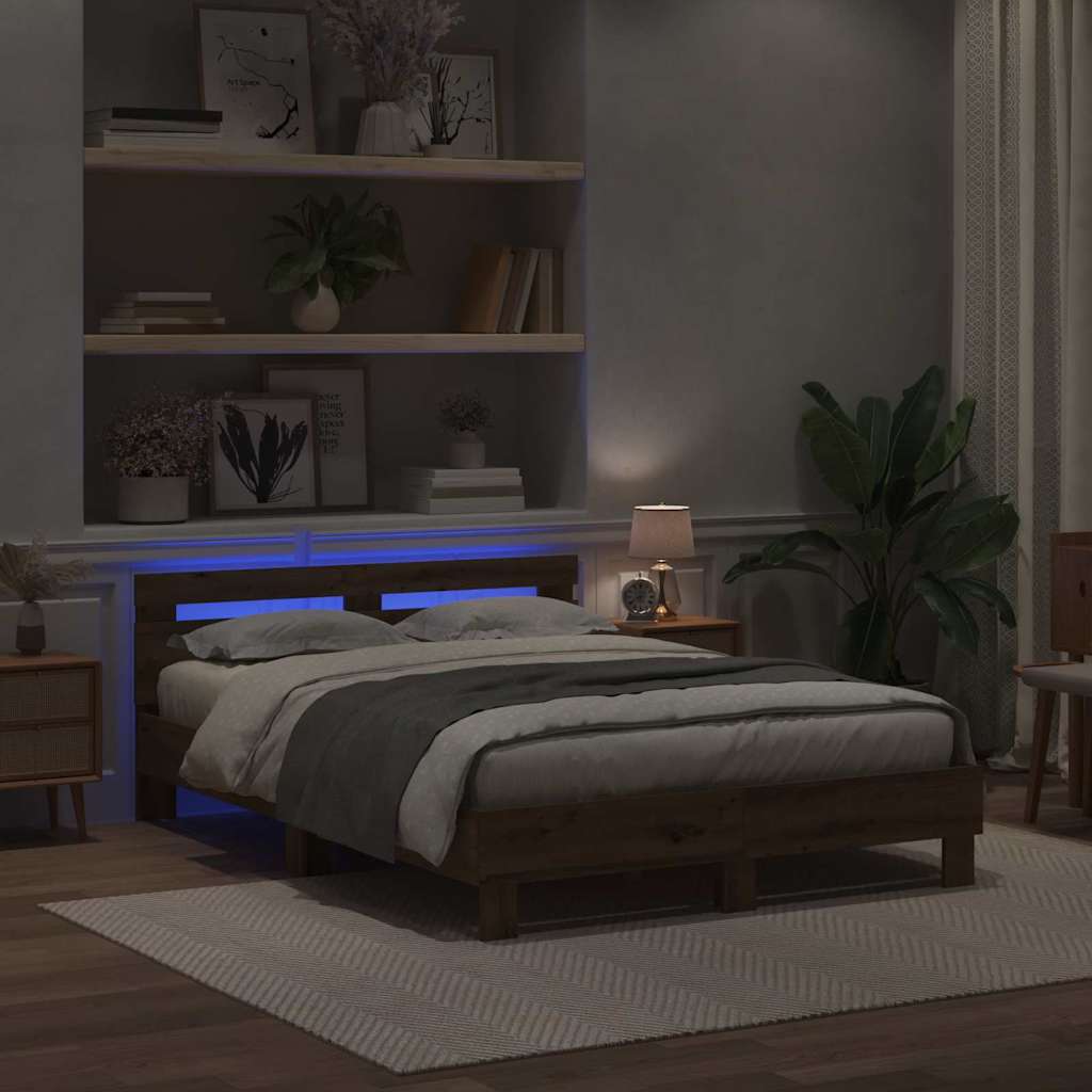 vidaXL Σκελετός Κρεβατιού Artisan Oak 140 x 200 cm Επεξεργασμένο Ξύλο