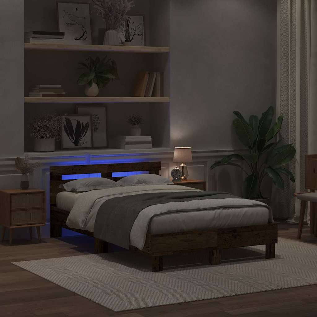vidaXL Σκελετός Κρεβατιού Παλιό ξύλο 120 x 200 cm Επεξεργασμένο Ξύλο