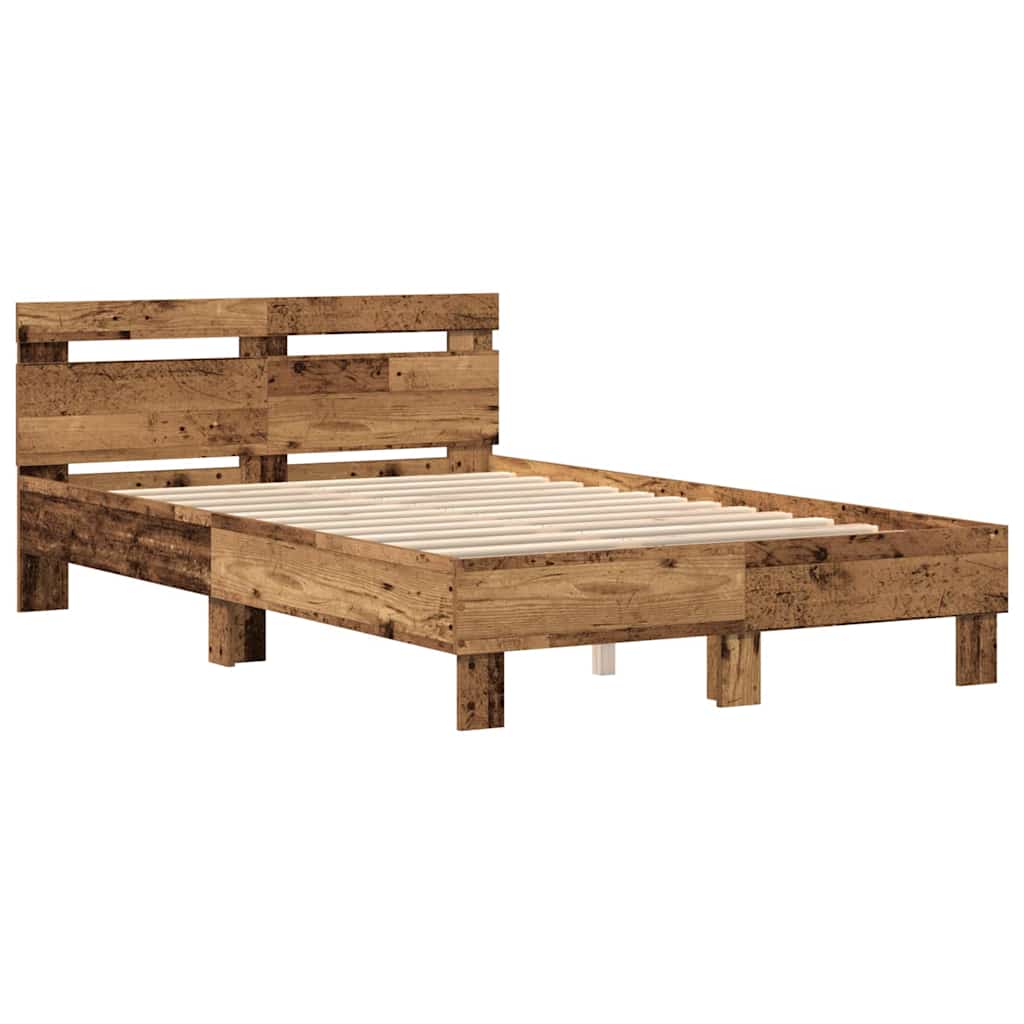 vidaXL Σκελετός Κρεβατιού Παλιό ξύλο 120 x 200 cm Επεξεργασμένο Ξύλο