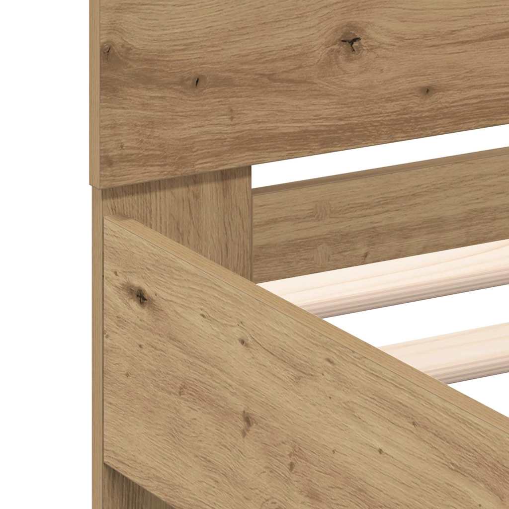 vidaXL Σκελετός Κρεβατιού Artisan Oak 140 x 190 cm Επεξεργασμένο Ξύλο