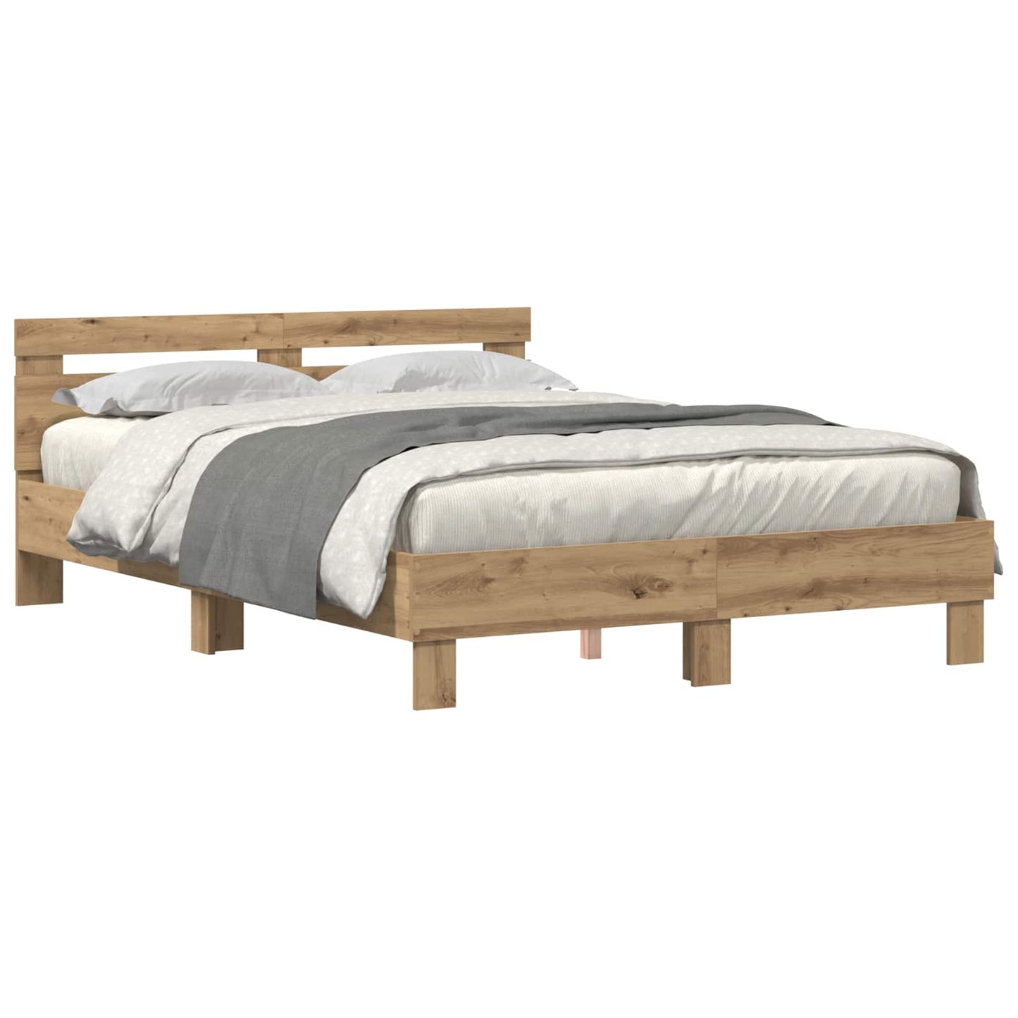 vidaXL Σκελετός Κρεβατιού Artisan Oak 140 x 190 cm Επεξεργασμένο Ξύλο
