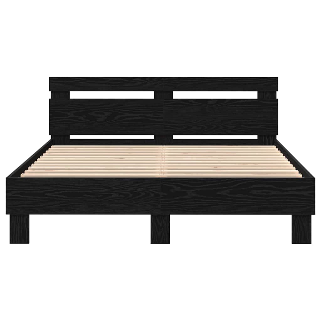 vidaXL Σκελετός Κρεβατιού Μαύρη Οξυά 140 x 190 cm Επεξεργασμένο ξύλο